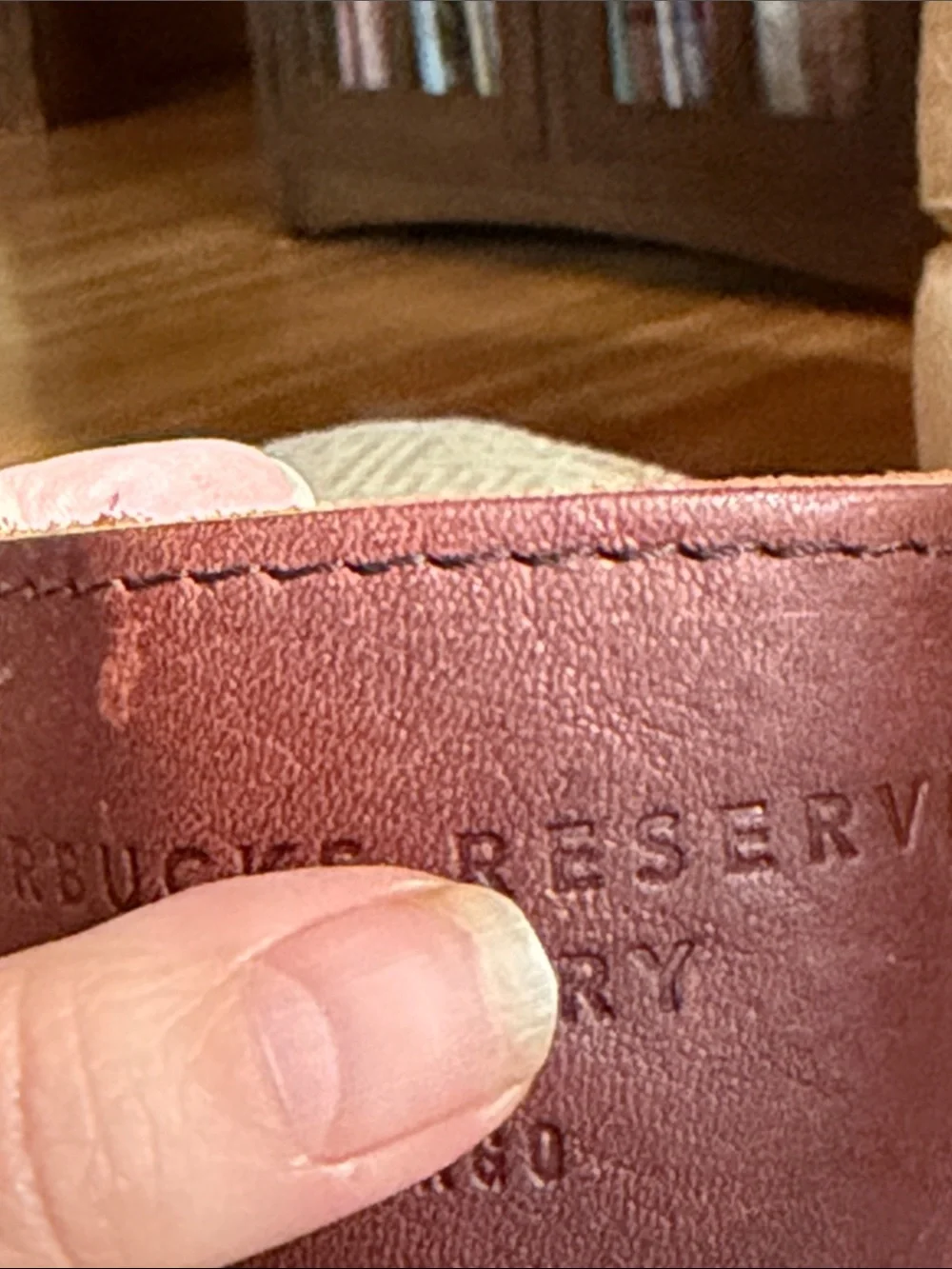 NWT Starbucks Brown Leather Reserve Roastery Chicago Cup Sleeve Coozie